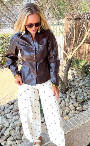 Cream/Brown Polka Dot Pants