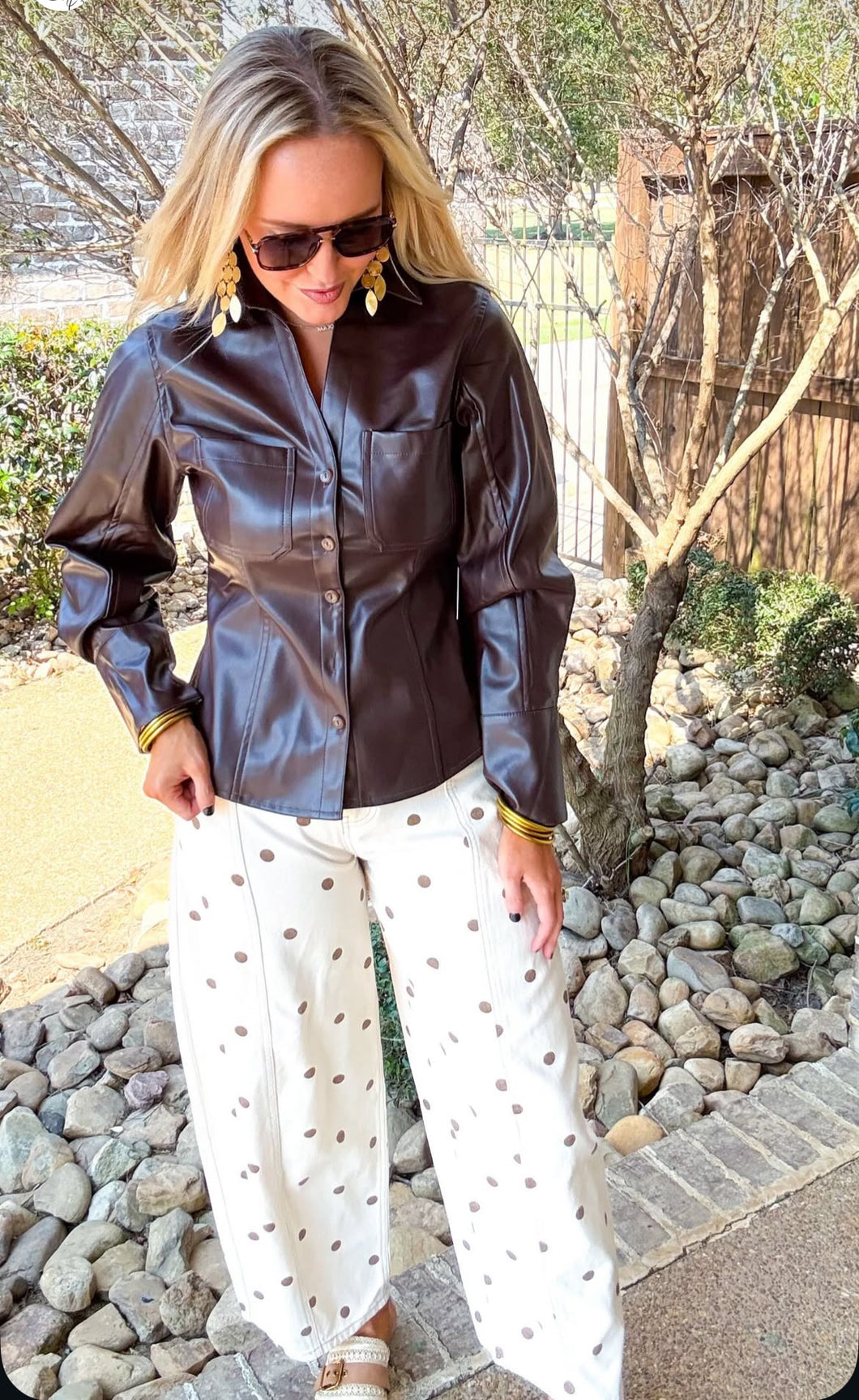 Cream/Brown Polka Dot Pants
