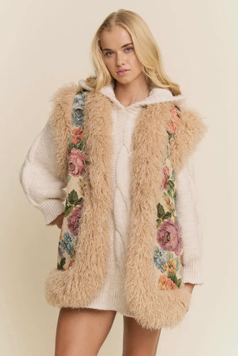Jacquard Faux Fur Vest
