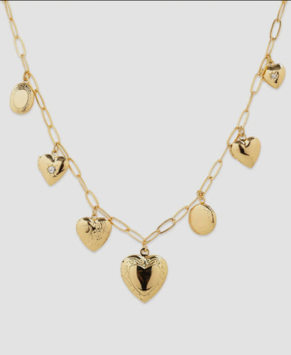 Gold Heart Charm Necklace