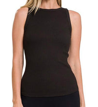 Load image into Gallery viewer, Basic Ribbed Cami Black