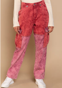 Red/Pink Mix Cargo Pants