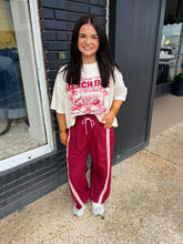Load image into Gallery viewer, Cecilia Maroon Barrel Windbreaker Pants