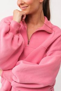 Valerie Half Zip Pullover Pink