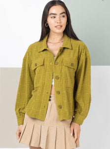 Rylin Textured Shacket Lime