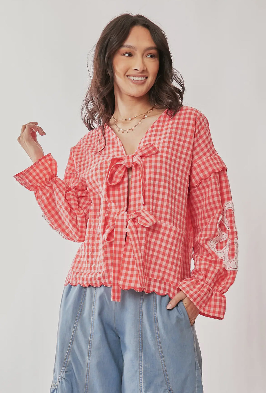 Pink Tomato Tie Top