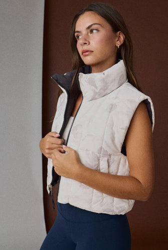Camo Cropped Puffer Vest