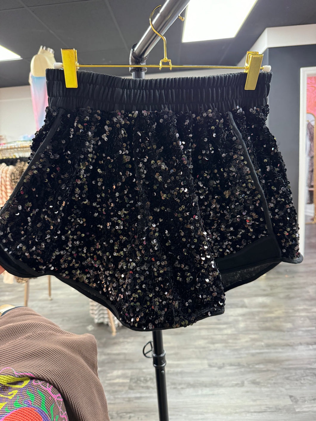 Sequin Sequin Black Shorts