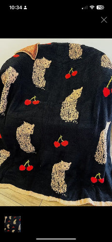 Cheetah/Cherry Blanket