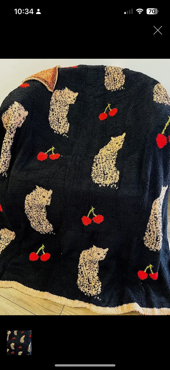 Cheetah/Cherry Blanket