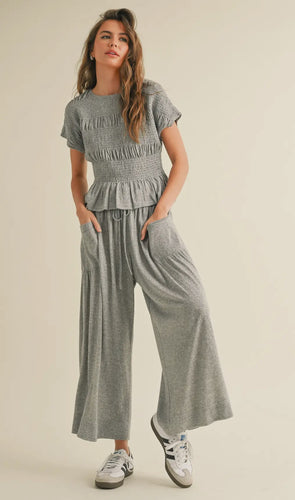 Taylor Smocked Grey Set