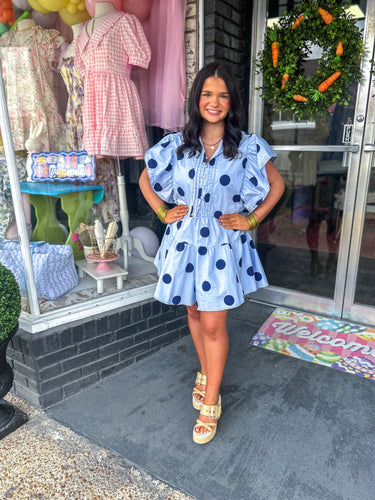 Polka Dot Romper Blue/Navy