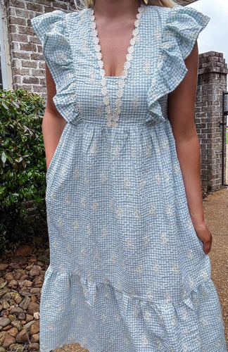 Sage Gingham Midi