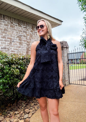 Black & Fancy Bow Dress