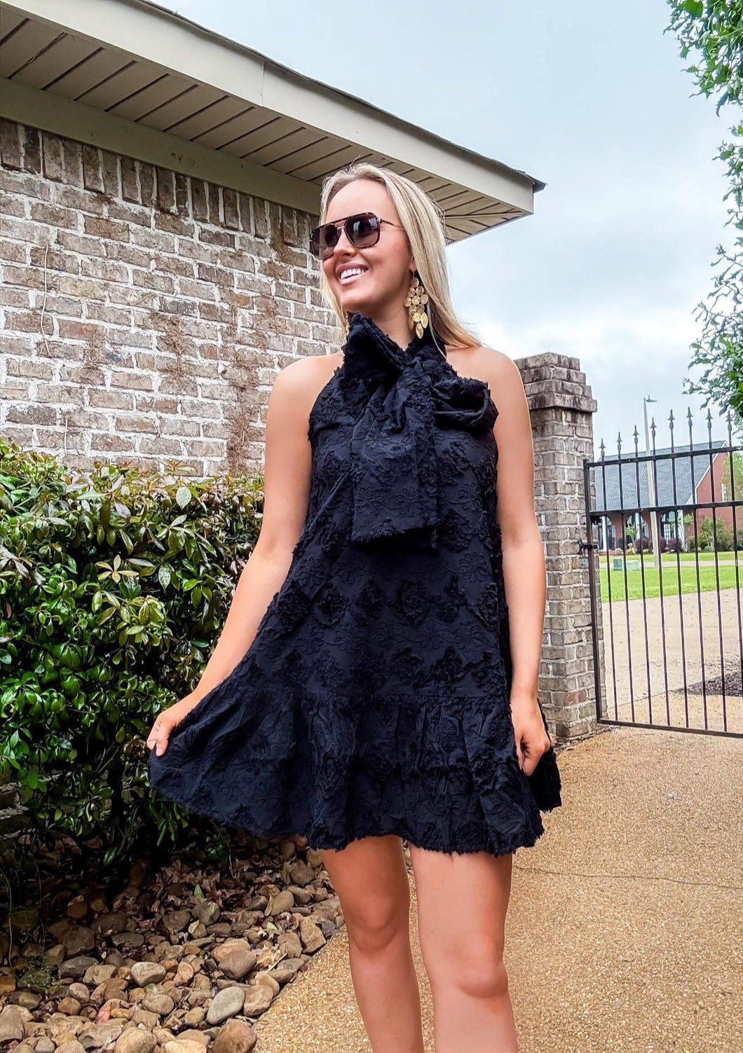 Black & Fancy Bow Dress