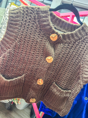 Feeling Chilly Sweater Vest Brown
