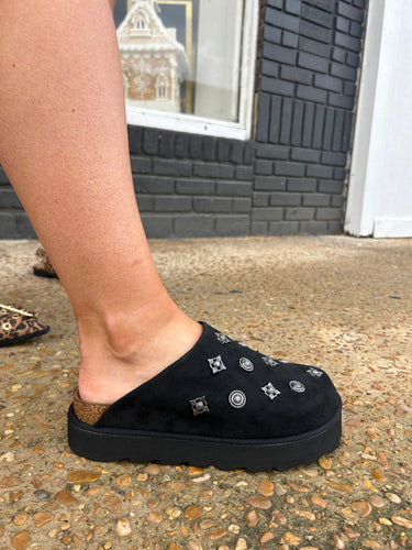 Sunday Black Slide On Shoe