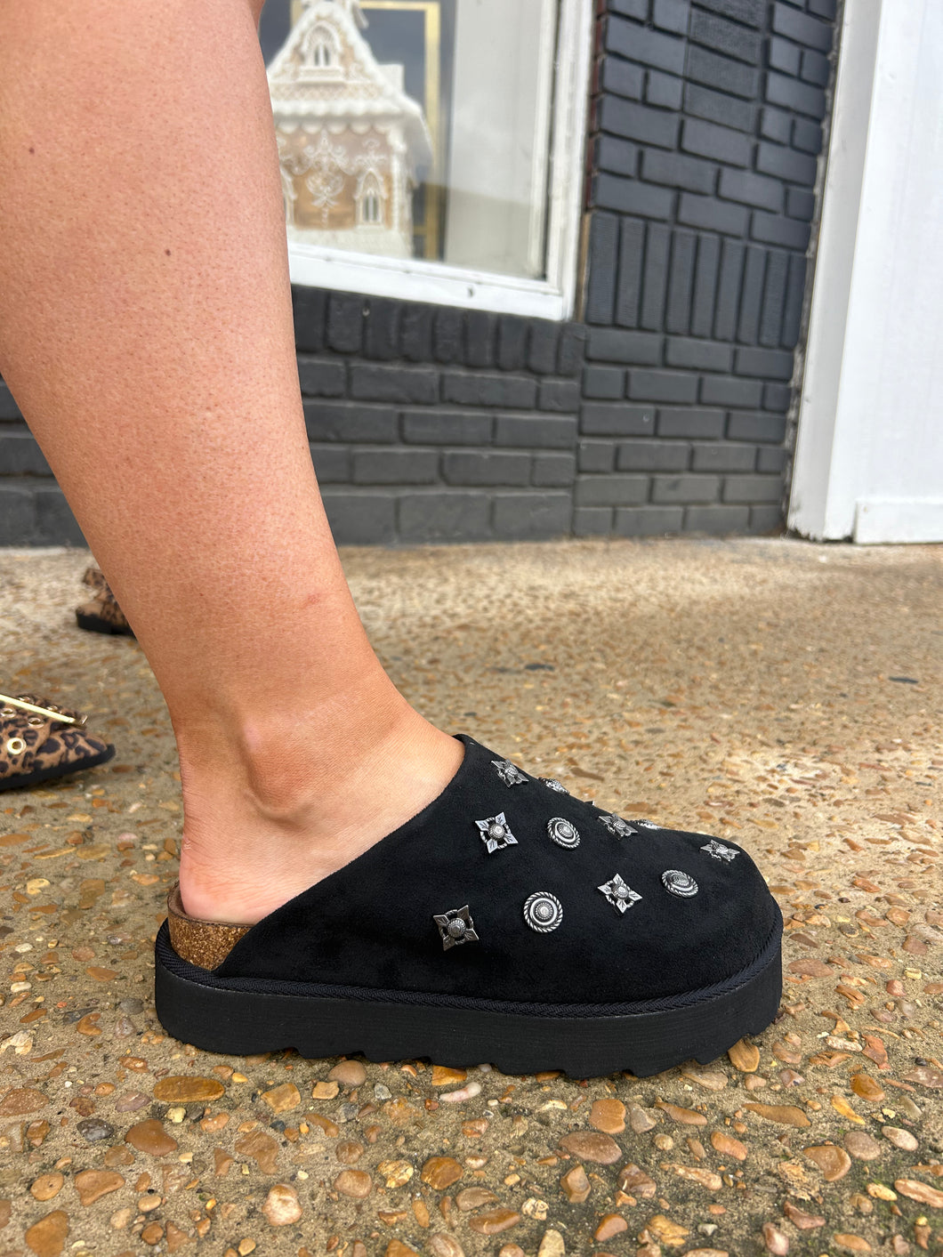 Sunday Black Slide On Shoe