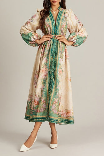 Green Florals Midi