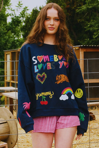 Somebody Loves You Sweatshirt Navy