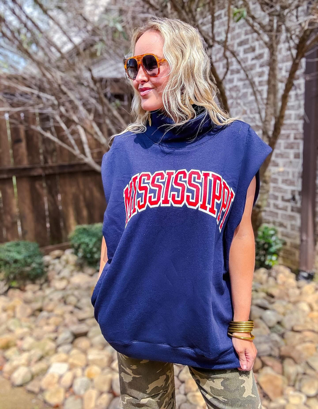 MISSISSIPPI Oversized Mock Neck Top