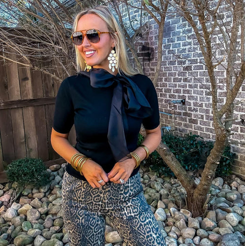 Black Bow Sweater Top