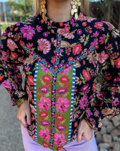 Load image into Gallery viewer, Classy Floral Blouse Black