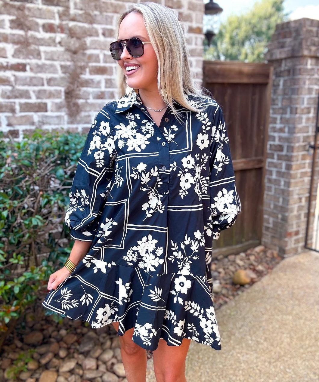 Ditzy Floral Dress Black