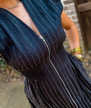 Load image into Gallery viewer, Black Rhinestone Midi Dress