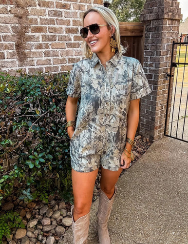 Camo Denim Romper