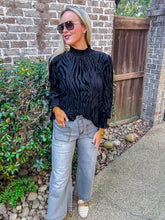 Load image into Gallery viewer, Black Zebra Velvet Top