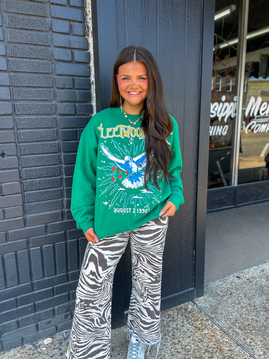 DAYDREAMER Fleetwood Mac Green Sweatshirt