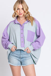 Mikey Button Pullover Lilac