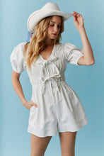 Load image into Gallery viewer, Giddy Up White Denim Romper
