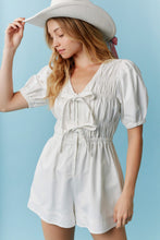 Load image into Gallery viewer, Giddy Up White Denim Romper