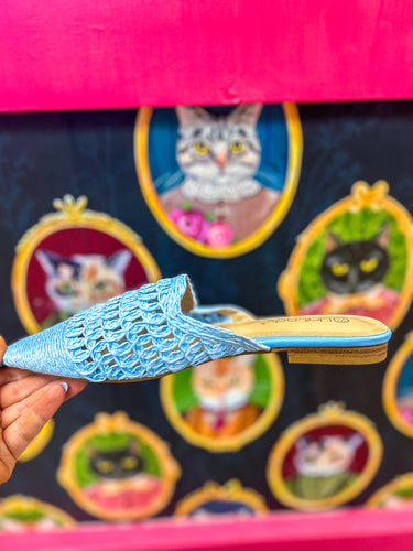 Beth Baby Blue Pointed Flats