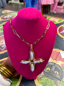 JTO Stone Cross Necklace