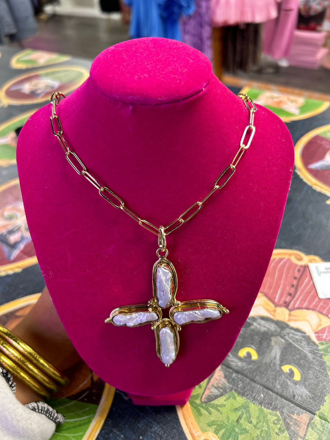 JTO Stone Cross Necklace