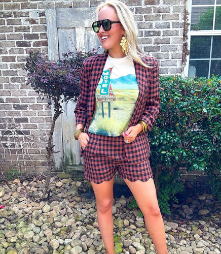Terracotta Plaid Shorts