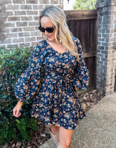 Dark Denim Floral Dress