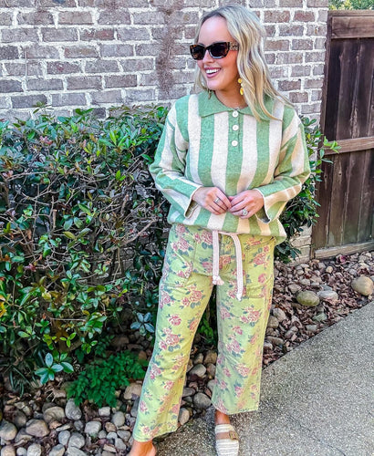 Light Olive Button Sweater