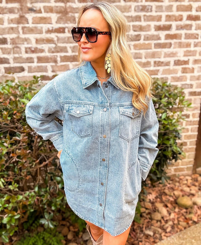 Light Denim Denim Shacket