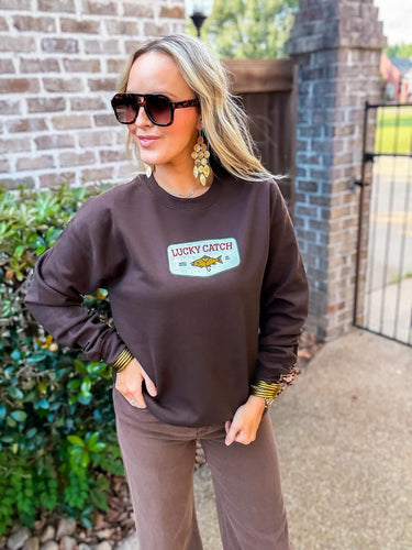 Lucky Catch Brown Sweatshirt