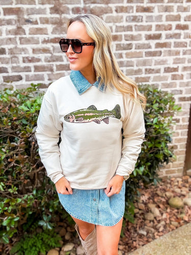 Gone Fishing Cream Sweatshirt