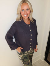 Load image into Gallery viewer, Long Sleeve Button Down Sweater Navy
