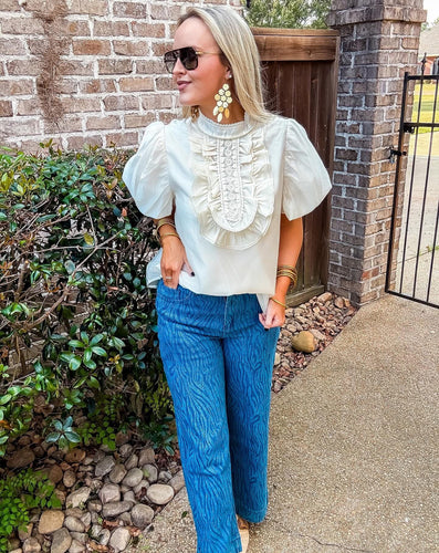 Washed Zebra Denim Pants