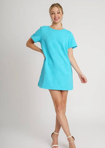 Terri Textured Dress Aqua