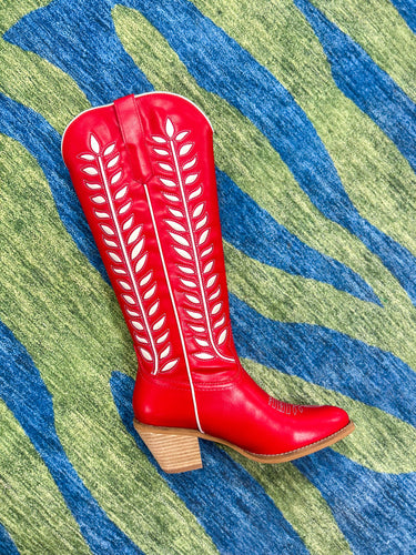 Glenda Red Detail Boots