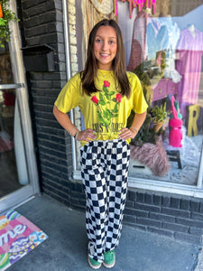 Emery Checkered Pants Black
