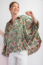 Load image into Gallery viewer, Sasha Patterned Button Front Top
